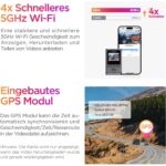 Schwarze Dashcam VIOFO A119 Mini 2 mit Farbdisplay und Starvis-2-Kennzeichnung, daneben ein Smartphone mit Kartenansicht