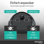 Zwei anthrazitfarbene Aufputz-Bewegungsmelder Oktaplex Bea mit schwenkbarem Sensorkopf