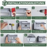 Grau-weisser Aufputz-Verteilerkasten EYPINS mit transparentem Klappdeckel und Platz für achtzehn Module