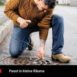 Silberner flexibler Krallengreifer und teleskopischer Magnetstab NoCry mit schwarzem Gummigriff