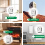 Weisser Bosean BH-H3 Kombimelder für Gas und Kohlenmonoxid mit vier Anzeigeleuchten, RESET- und TEST-Taste und Anschlusskabel mit Eurostecker