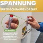 Achtteiliges Schraubendreher-Set BLOSTM mit rot-gelben isolierten Griffen und Spannungsprüfer in schwarzer Aufbewahrungsbox