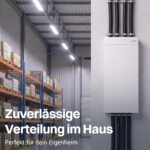 Weisser Aufputz-Sicherungskasten Intratec mit vier Reihen für achtundvierzig Module und weisser Tür