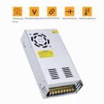 Offenes Schaltnetzteil MEISHILE S-600-12 im silbernen Aluminiumgehäuse mit Lüfteröffnung und Schraubklemmenleiste