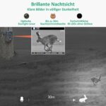 Wildkamera GardePro E8 im Tarnmuster mit Antenne, daneben ein Smartphone mit dem Livebild der Kamera