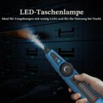 Blauer Leitungssucher Mastfuyi FY869B mit Sender und Empfänger, Krokodilklemmen-Kabel, RJ45-Adapterkabel und Aufbewahrungstasche
