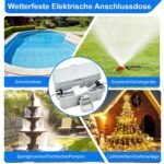 Grauer wetterfester Elektro-Anschlusskasten aus Kunststoff