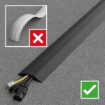 Schwarze Boden-Kabelbrücke D-Line FC83B aus PVC mit zwei Verbindungsstiften
