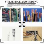 Blaue Ratschen-Crimpzange, Koaxial-Abisolierzange, Seitenschneider, Schraubendreher und zehn BNC- und UHF-Crimpstecker aus dem Koaxial-Werkzeugset