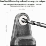 Schwarzer Bohrstaubsammler MAYILON M9912 mit halbtransparentem Staubbehälter, Libellen und orangen Tasten