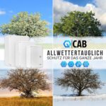 Grauer QCAB Verteilerkasten aus ABS-Kunststoff, 300 x 400 x 170 mm, geöffnet mit verzinkter Montageplatte und Kabelverschraubungen