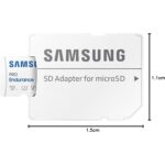 Weisse Samsung PRO Endurance microSDXC-Karte 128 GB mit SD-Adapter