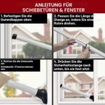 Weisse dreiteilige Türsicherungsstange aus Metall mit Y-förmigem Kopf und schwarzem Gummifuss