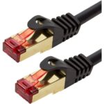 Schwarzes BIGtec 50m LAN Patchkabel mit RJ45-Steckern