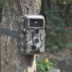 Wildkamera GardePro A3S im Tarnmuster mit Infrarot-LED-Feld, Objektiv und drei Bewegungssensoren