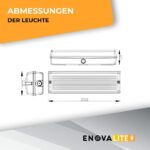 Weisse LED-Fluchtwegleuchte aus Polykarbonat mit grünem Rettungszeichen und weissem Richtungspfeil für die Wandmontage