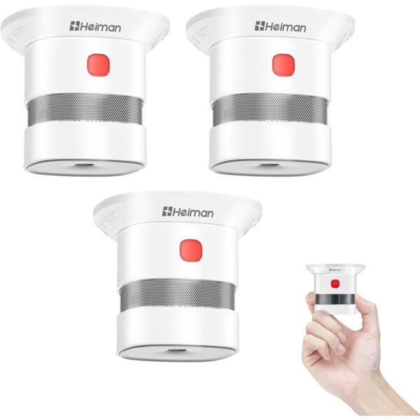 Heiman HS1SA Mini Rauchmelder mit 10-Jahres-Batterie, 85 dB, Ausführung 3 Stück