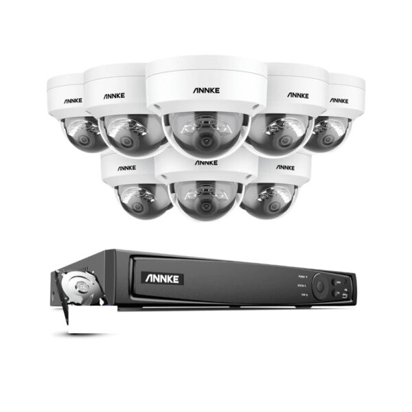 Annke 4K Überwachungskamera Dome 8er Set, + 16 Kanal PoE NVR + 4TB Festplatte