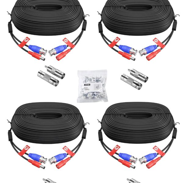 ZOSI 4x 30 m BNC Video-Stromkabel, BNC/RCA-Adapter, für CCTV – Bild 1