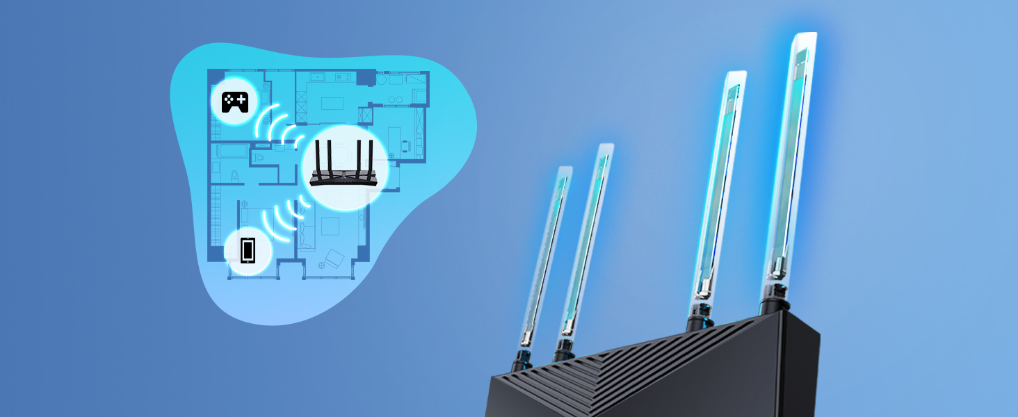 TP-Link Archer AX53 Wi-Fi 6 WLAN-Router mit vier Antennen – Detail 7