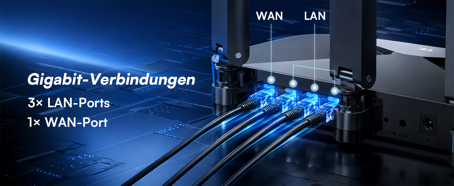 ZTE E2301 AX3000 Wi-Fi 6 WLAN-Router mit fünf Antennen – Detail 10