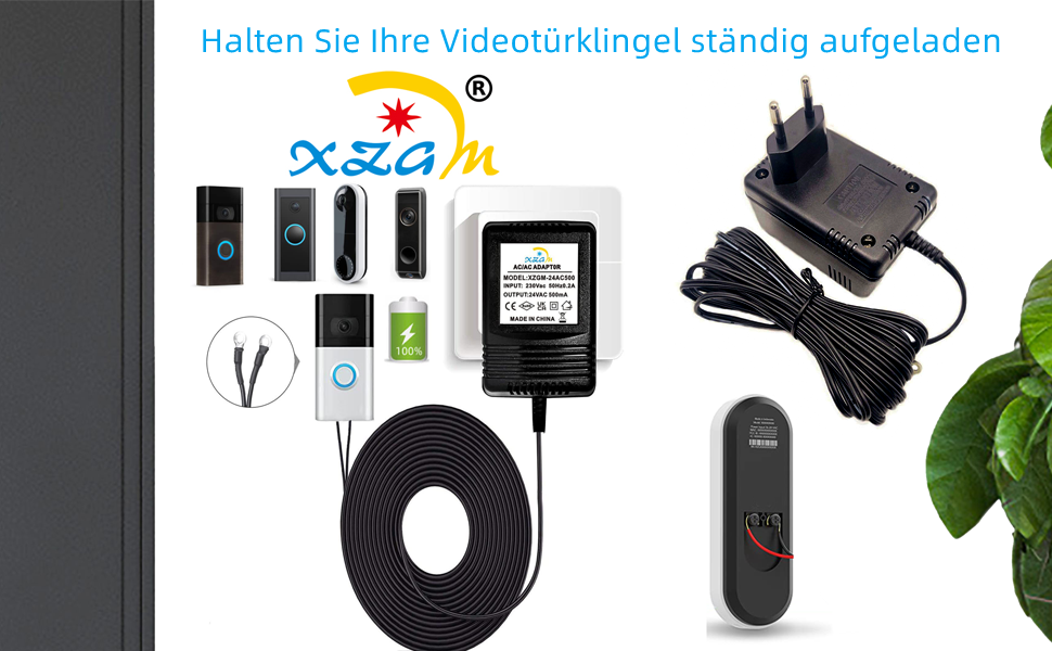 XZGm Türklingel-Transformator 24 V 500 mA mit 5 m Kabel – Detail 1