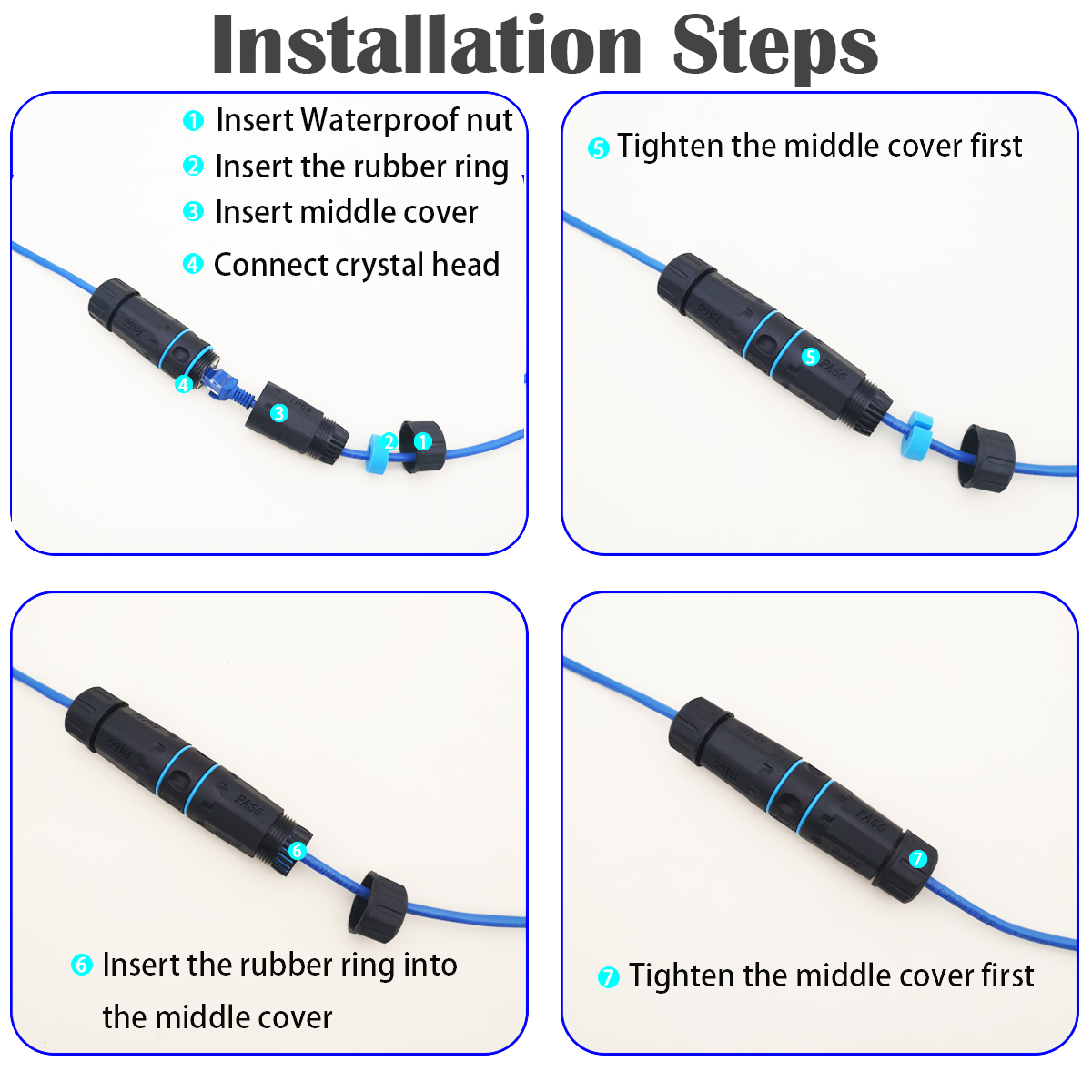 CTRICALVER wasserdichte RJ45 Kupplung Cat6 IP68, Produktdetails – Detail 7