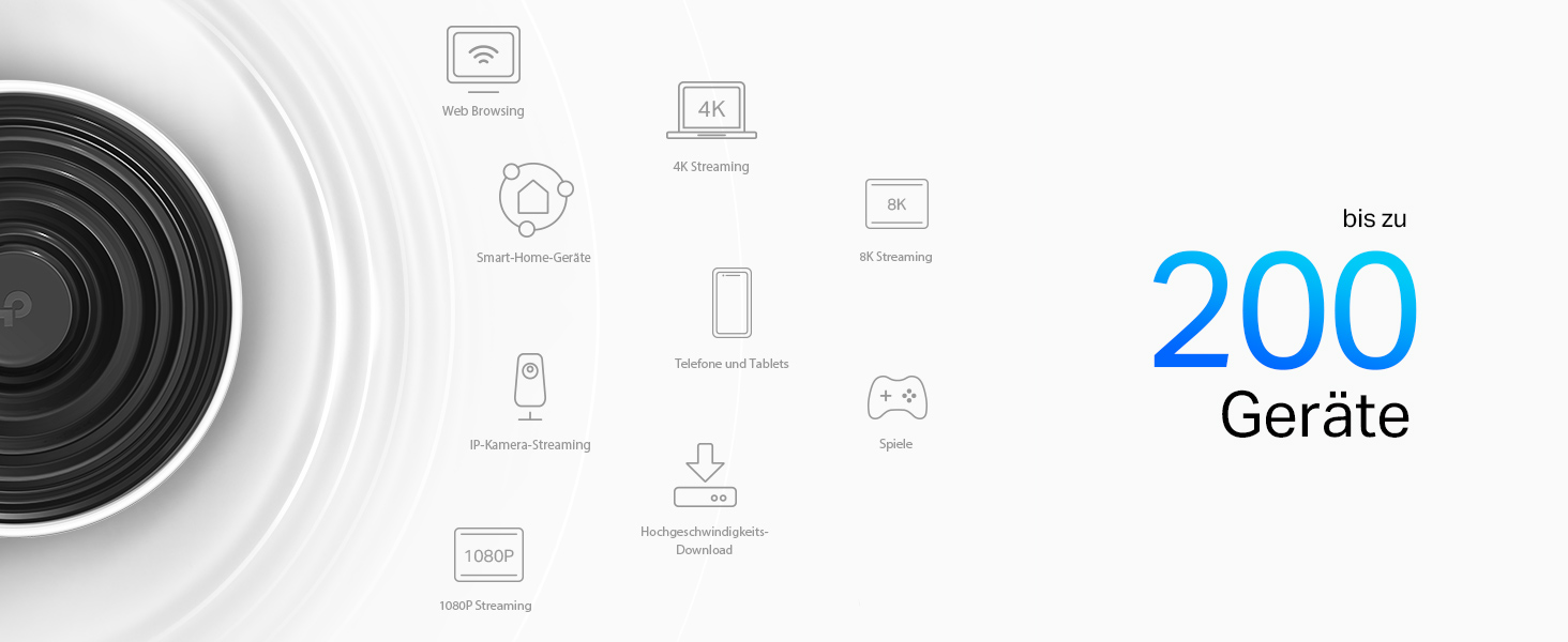 TP-Link Deco XE75 Mesh-WLAN-System mit drei weissen Einheiten – Detail 7