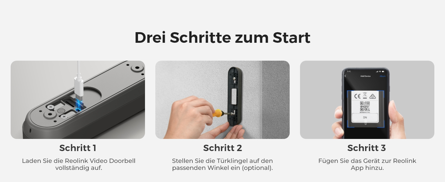 Reolink Video Doorbell Akku-Türklingel mit 1:1-Kamera für Haustüren – Detail 10