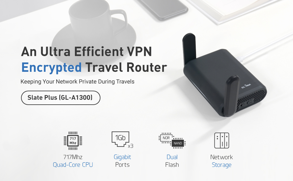 GL.iNet Slate Plus AC1300 Reiserouter mit VPN – Detail 1
