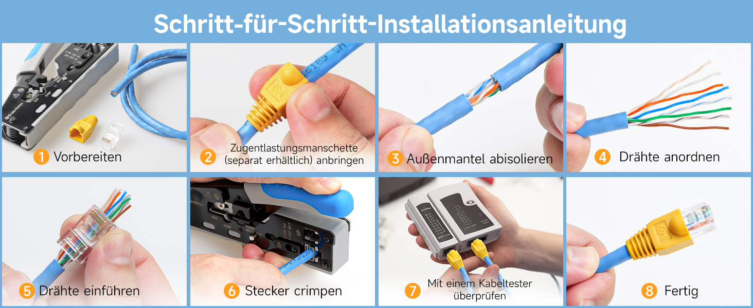 Cable Matters Cat 6 RJ45 Pass-Through-Stecker für Volldraht – Detail 6