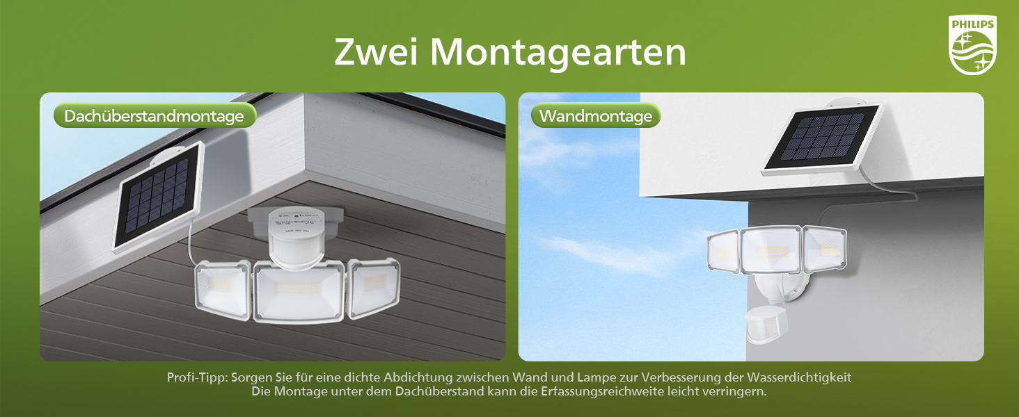 Philips Solarstrahler mit Bewegungsmelder und separatem Solarpanel – Detail 10