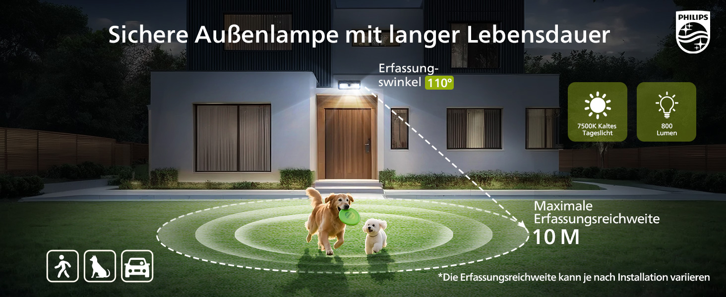 Philips Solarlampe Aussen mit Bewegungsmelder, 258 LEDs, 29,2 cm – Detail 3