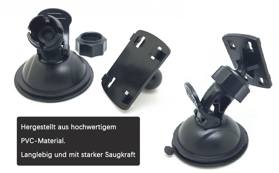 CLKE Saugnapf-Halterung für Dashcam und Navi mit 6 Adaptern – Detail 3