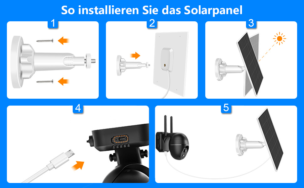 SANKABA 5W Solarpanel 2er-Pack für Kameras, USB-C und Micro-USB, IP65 – Detail 10