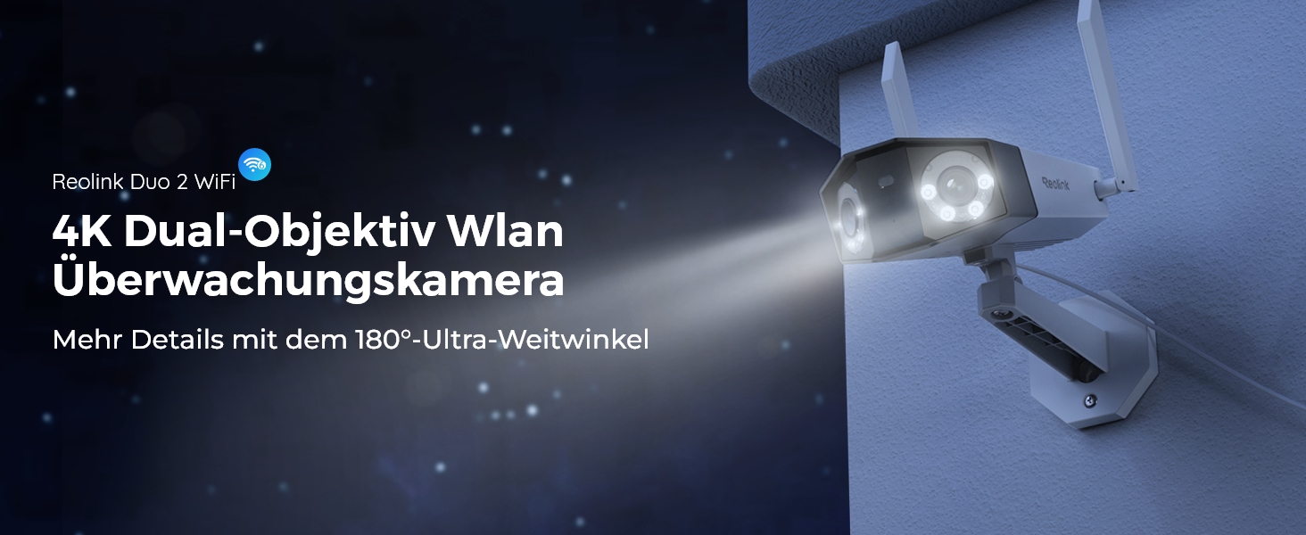 Reolink Duo 2 WiFi Dual-Objektiv Überwachungskamera Aussen – Detail 1