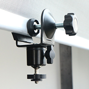 duozoanz Kamera-Klemmhalter aus schwarzem Metall mit U-Klammer und Drehgelenk – Detail 3