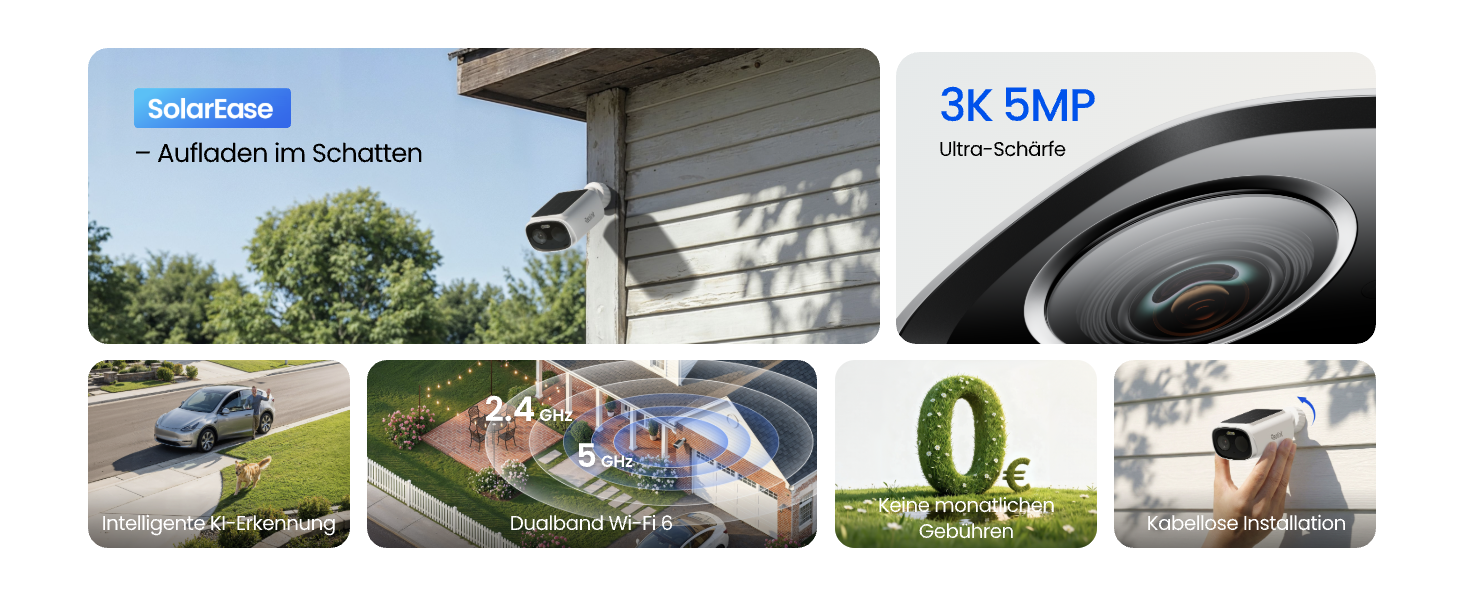 Reolink Argus Solar 3K Akku-Überwachungskamera mit Solarpanel – Detail 2