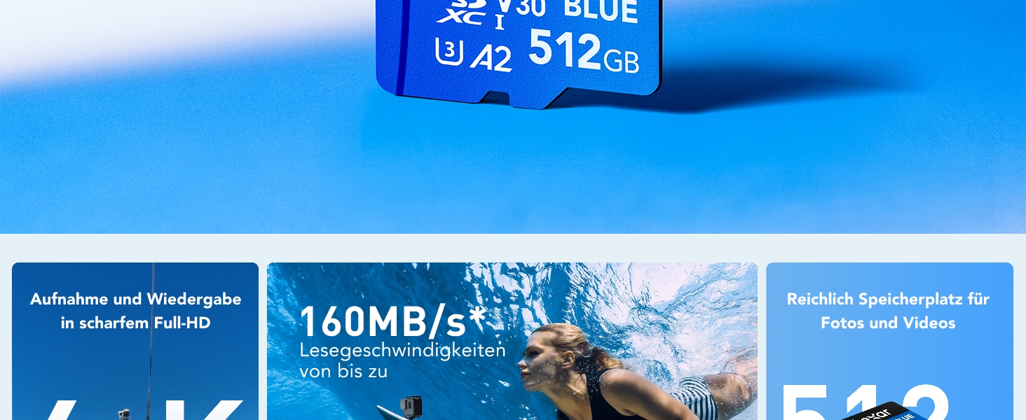 Lexar Blue microSDXC 512 GB mit A2 und V30 für Video und Apps – Detail 2