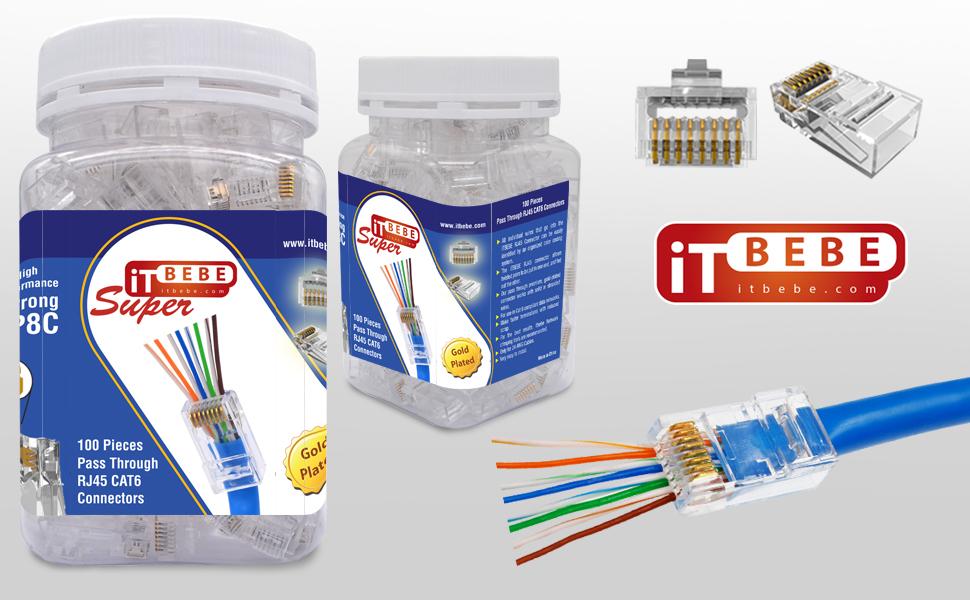 ITBEBE Cat6 RJ45 Pass-Through-Stecker, Produktdetails – Detail 1