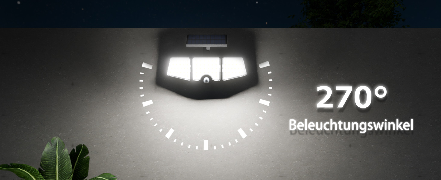 Lepro Solarlampe Aussen mit drei drehbaren LED-Panelen und Bewegungsmelder – Detail 3