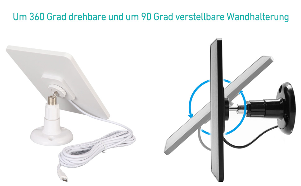 ciciglow 4 W Solarpanel für Überwachungskamera in Schwarz und Weiss – Detail 4