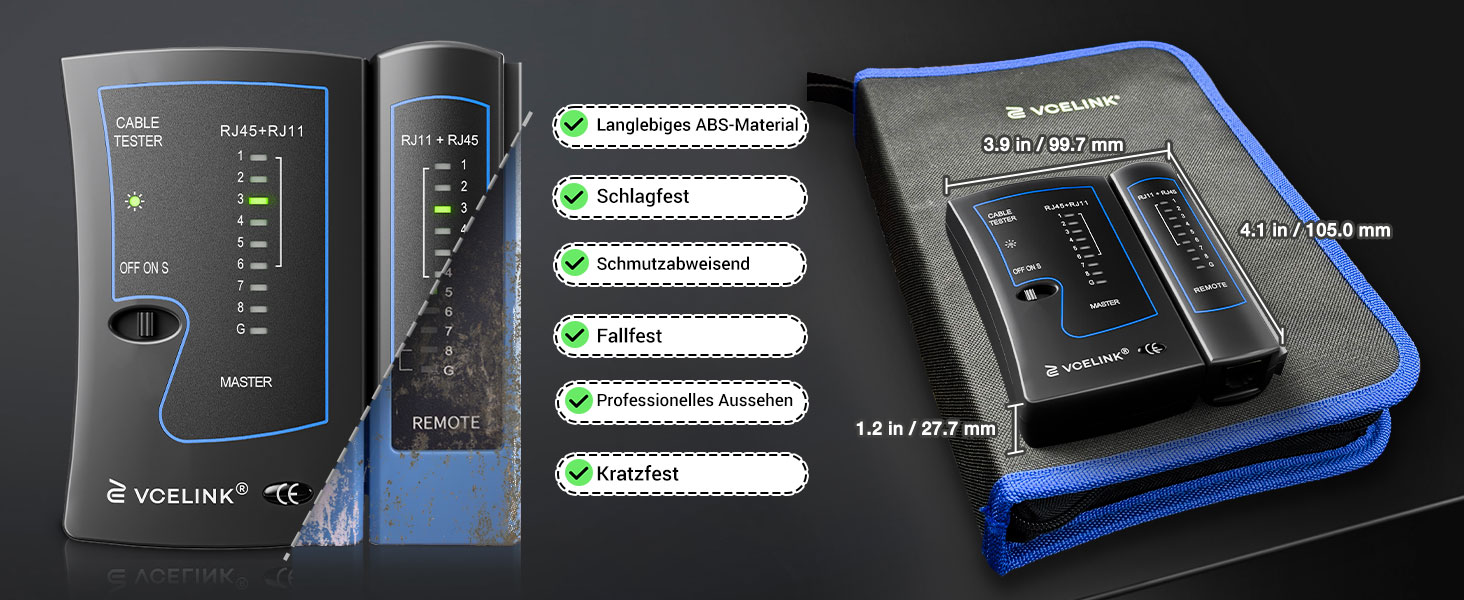 VCELINK Kabeltester für RJ45 und RJ11 – Detail 6