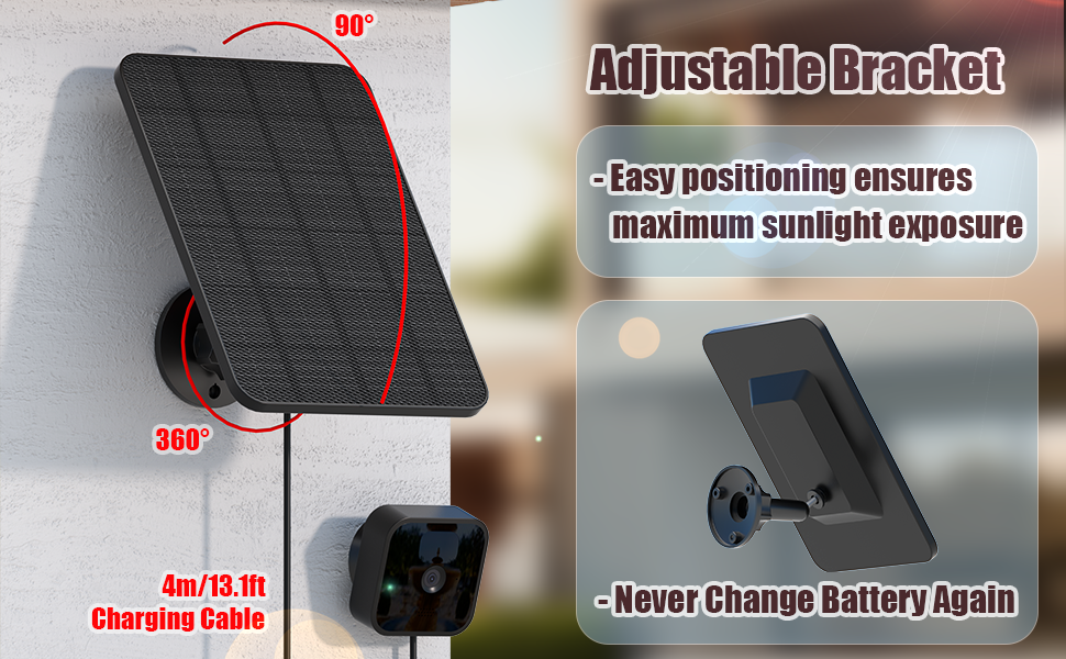 Rhorawill 4W Solarpanel für Blink Outdoor Kamera mit Wandhalterung – Detail 6
