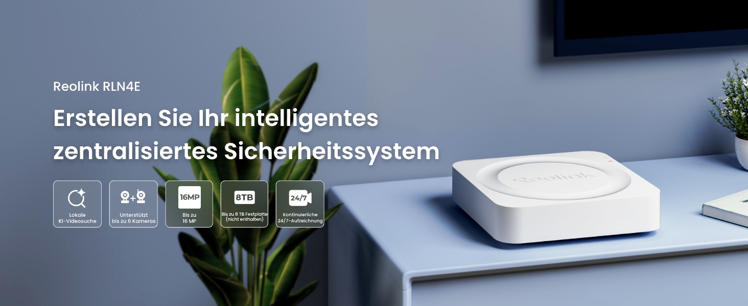 Reolink RLN4E PoE-NVR für Videoüberwachung mit 24/7-Aufzeichnung – Detail 1