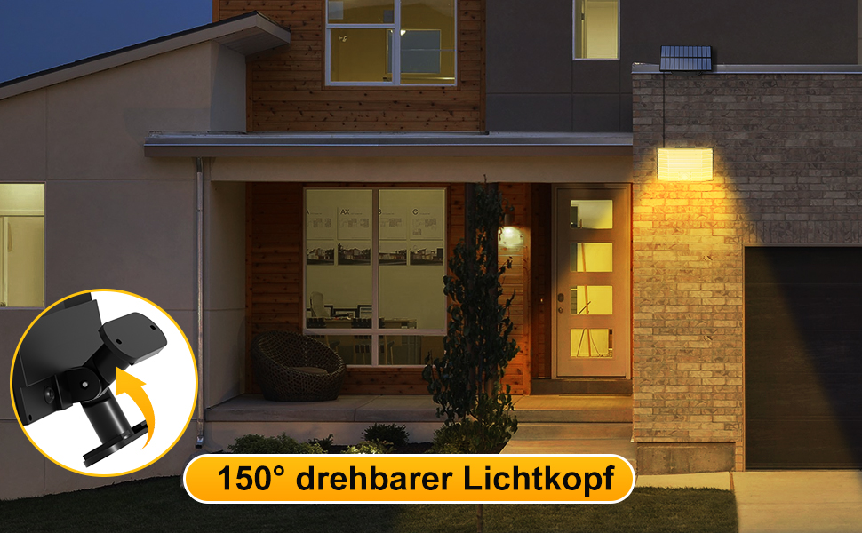 MinPea Solarlampe Warmweiss mit Bewegungsmelder und getrenntem Solarmodul – Detail 5