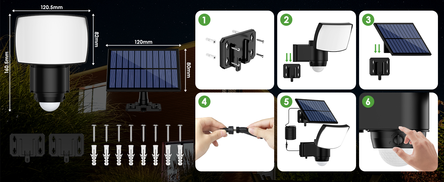 BENMA Solarlampe mit Bewegungsmelder und Fernbedienung – Detail 7