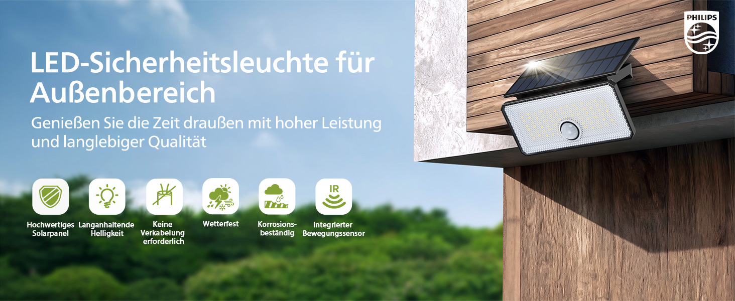Philips Solarlampe mit 1000 lm und PIR-Bewegungsmelder – Detail 1