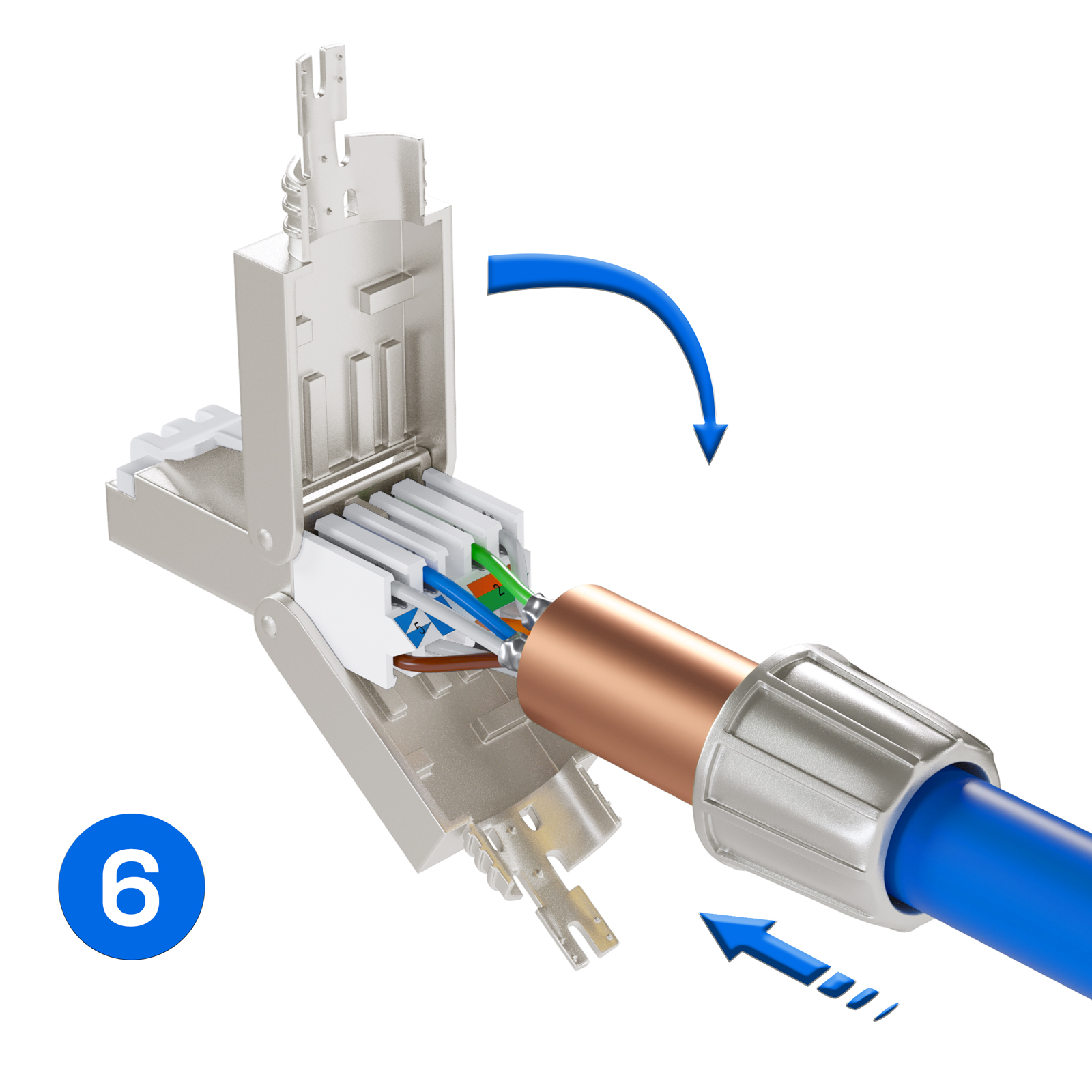 HB-DIGITAL CAT 8 RJ45-Stecker feldkonfektionierbar – Detail 5