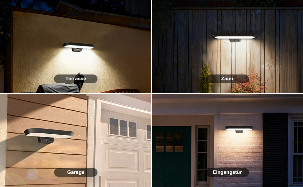 auralab ovale Solar-Wandlampe mit Bewegungsmelder für Aussenbereich – Detail 9